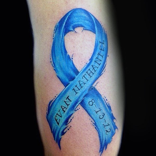 Schleife tattoo gegen den Krebs 105